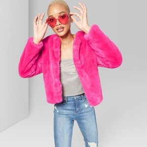 Wild Fable Hot Pink Faux Fur Jacket
